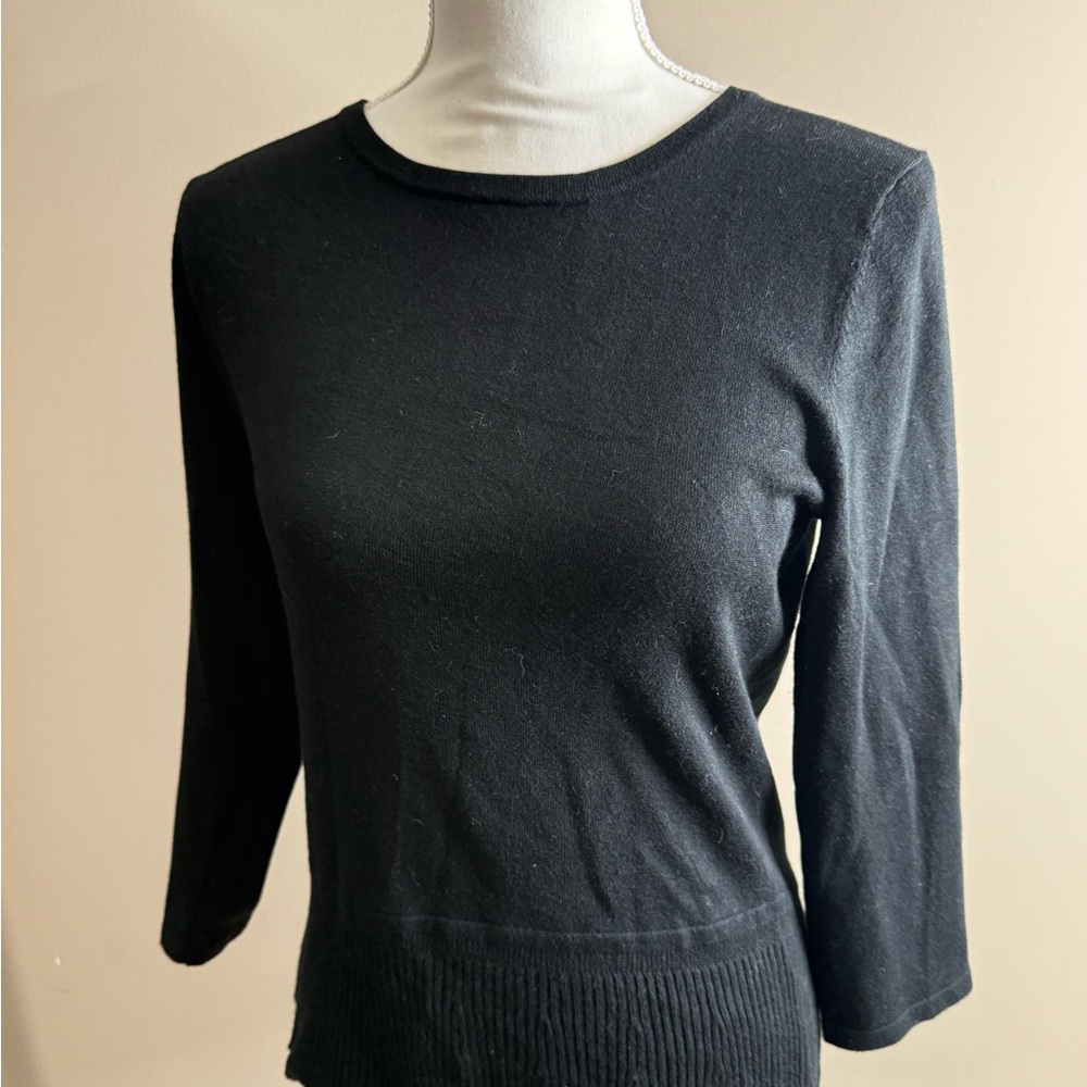 Erin London Black 3/4 sleeve sweater top small